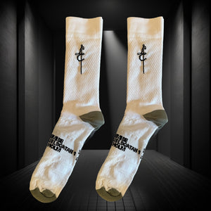 LC ALTEA HIGH CYCLING SOCK  "WHITE" [LC LOGO] [SVART-TÅ/HÄL] <nyinkommen 👍👍>
