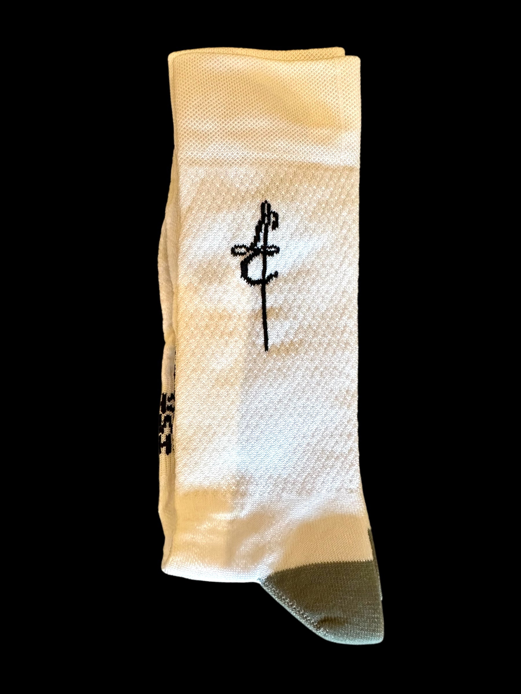 LC ALTEA HIGH CYCLING SOCK  "WHITE" [LC LOGO] [SVART-TÅ/HÄL] <nyinkommen 👍👍>