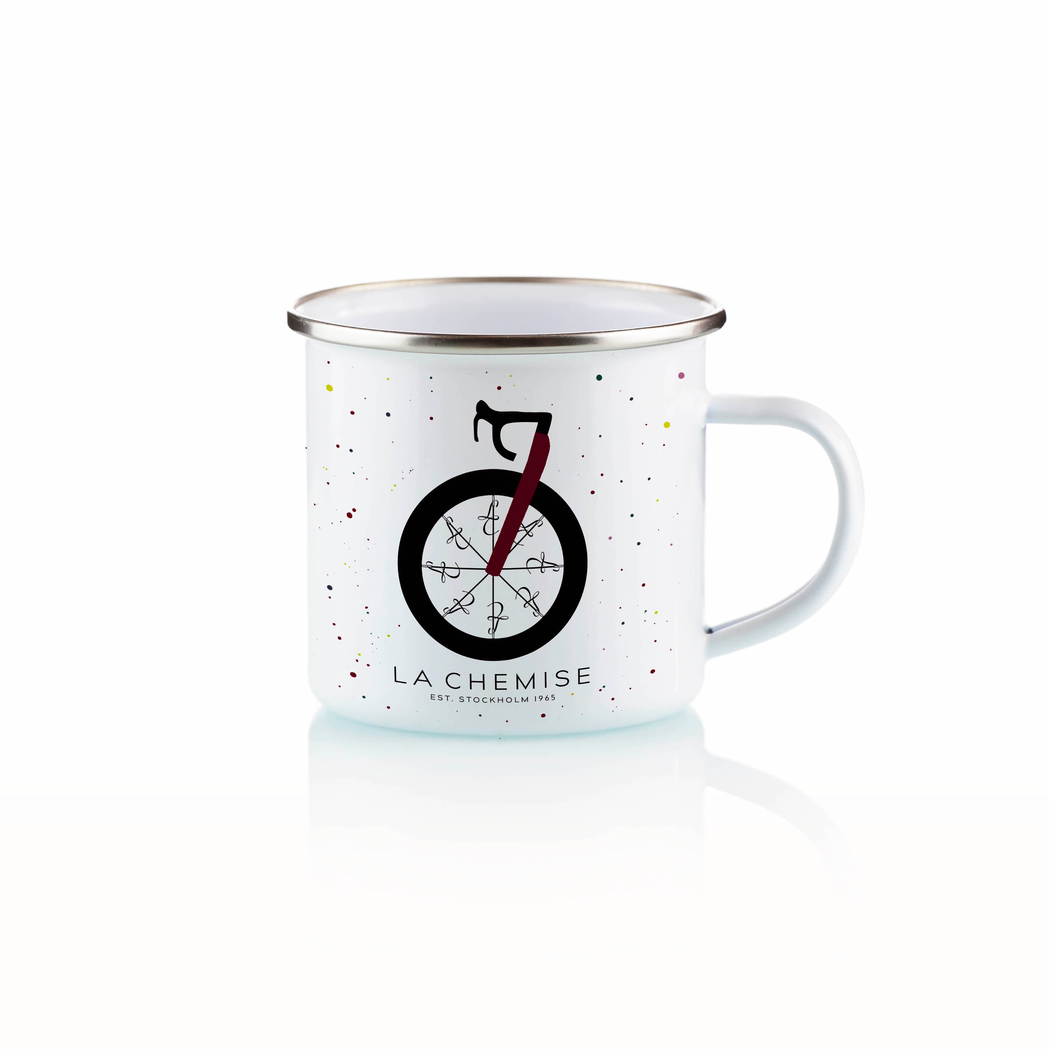MUG ENAMAL - "WHEEL OF FORTUNE" (PAIR = 2 MUGS)